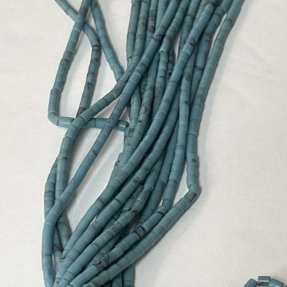 Blue Green Magnesite Turquoise Beads 13” Necklace - Picture 9 of 10